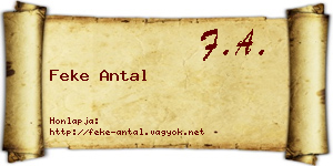 Feke Antal névjegykártya